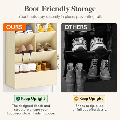 Lifewit 10 Tier Over the Door Shoe Organizer with 19 Large Deep Pockets, Fabric Hanging Shoes Shelf for Closet, Dorm Storage, Fit Up to 20 Pair Shoe Rack Holder for Sneakers, Boots, Beige