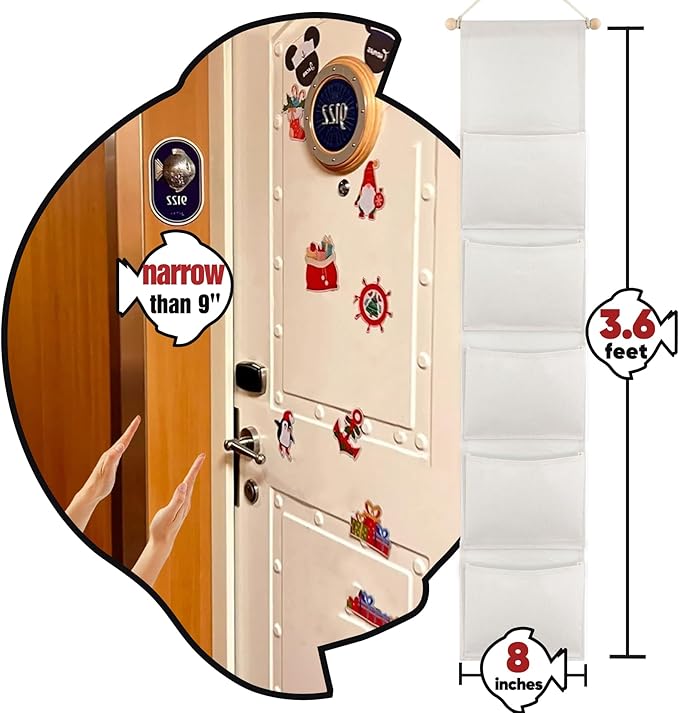 RUNROLE 8 Inch Narrow Fish Extender to Right Fit the Cabin Door - 1, 2, 3, 4, 5 Pocket, Blank White for Easy Customization, 2026 &2027 FE for Gift Exchanges and Pixie Dust