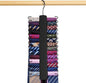 2 Pack Tie Rack, Wooden Tie Hanger for Men Closet, 60 Storage Capacity, Non-Slip Rotatable Tie Organizer, Closet Organizers and Storage, Black