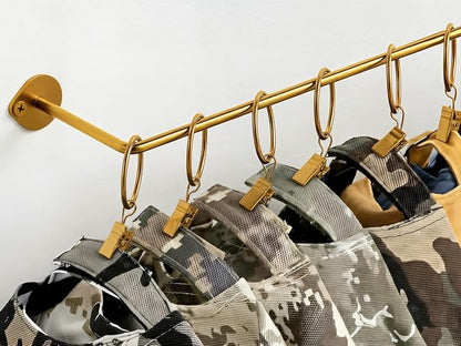 Viklluyr Hat Organizer for Baseball Caps Hat Rack with 20 Hooks - Sturdy Metal Hat Storage Wall Mounted Caps Hanger Set of 2 for Closet Door Bedroom Entryway Laundry(Gold)