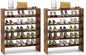 Giantex 3-in-1 Vertical Shoe Rack, 6-Tier Free Standing Shoe Storage Organizer w/Stackable Design for 18 Pairs, 31 Inch Wide Wood Shoe Shelf for Closet, Entryway, Living Room, Office (2, Brown)