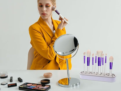 1Pcs Silicone Makeup Brush Holder Stand Light Grey Make Up Brush Organizers Makeup Brushes Holder Organizer for Painting Pen Brushes Nail Clippers Drill Pens Ruler Sewing Craft Tools