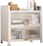 3-Tier Bread Rack & Coffee Station Storage, Transparent Flip Switch Door, Kitchen & Home Organizer, Microwave Stand, Pantry & Garage Shelf, White, 70cm/28in