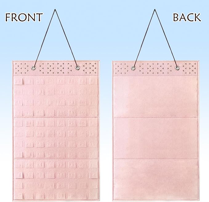 Collector Pin Board - Enamel Pin Hanging Display (96 Slots, Pink)