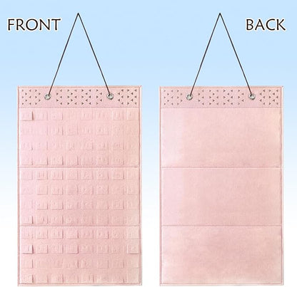 Collector Pin Board - Enamel Pin Hanging Display (96 Slots, Pink)