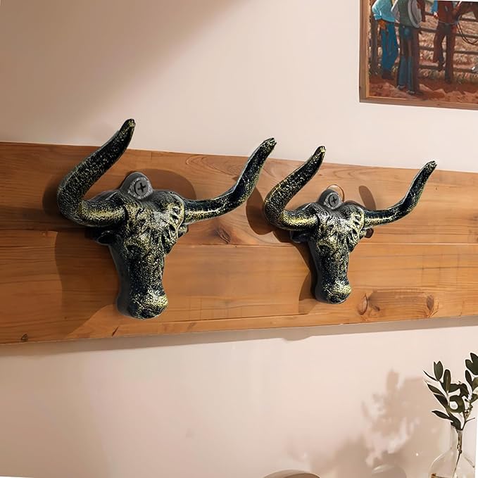 Cowboy Hat Rack Wall Mount 2PC Cowboy Hat Holder Hooks Western Hat Rack Metal Cowboy Hat Hooks Rustic Western Decor Hat Hanger