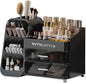 Makeup Organizer with Drawers, Large Capacity Cosmetic & Skincare Storage Box, Countertop Vanity Organizer for Bathroom, Bedroom & Dresser, ABS Plastic Makeup Storage Organizer, Black