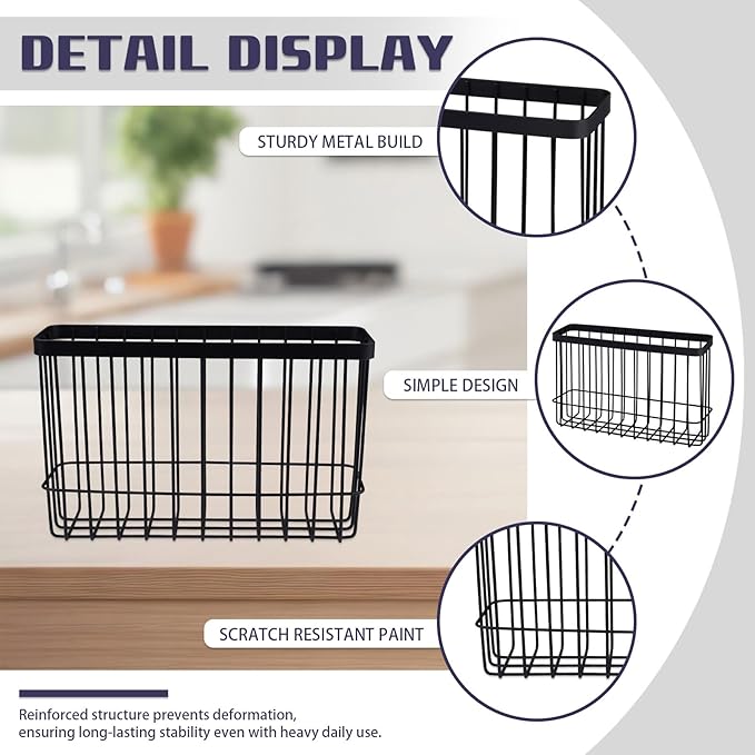 LELE LIFE 2 Pack Cabinet Door Organizer, Adhesive Lid Organizers inside Cabinet for Kitchen Bathroom Pantry Cupboard, Wall Mount Lid Holders Kitchen Wrap, Tin Foil Storage