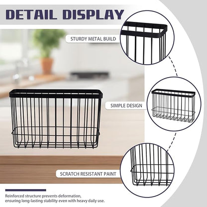 LELE LIFE 2 Pack Cabinet Door Organizer, Adhesive Lid Organizers inside Cabinet for Kitchen Bathroom Pantry Cupboard, Wall Mount Lid Holders Kitchen Wrap, Tin Foil Storage
