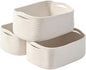 ICERZCZ Small Storage Baskets for Organizing, Organizing Baskets for Shelves, Small Cute Basket for Gifts Empty, Organizer Basket for Decor, 13"×8.5"×5.1" (3 Packs) Off White