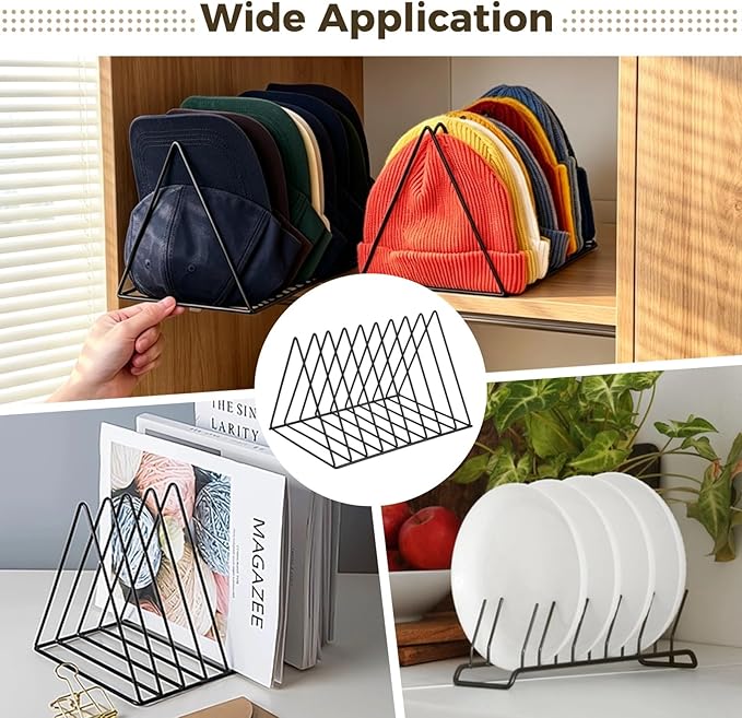 OMISTAR 2 Pcs Metal Hat Display Rack, 9-Grid Beanie Organizer for Home Closet, Space-Saving Knitted Hat Storage Rack Display Stand for Baseball Caps, Winter Caps