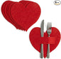 6PCS Valentine Heart Shaped Flatware Holders,Red Love Theme Felt Utensil Covers for Valentine’s Day, Engagement Romantic Dinner Table Party Decor Supplies
