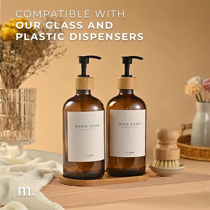 MaisoNovo Bamboo Soap Tray | Wooden Bathroom Soap Dispenser for CounterTop