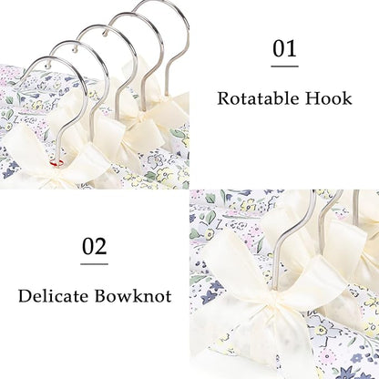 NEOVIVA Padded Hangers for Women Clothing, Floral Padded Clothes Hangers for Women, No Shoulder Bump Hangers for Adult, Clothes Hangers for Sweaters, Dresses, Suits (Pack of 10)