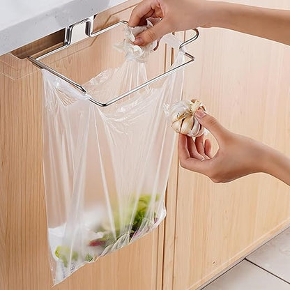 Iron Cabinet Door Trash Bag Holder Versatile Kitchen Trash Bag Storage Rack for Efficient Waste Management Bathroom Vanity Garbage