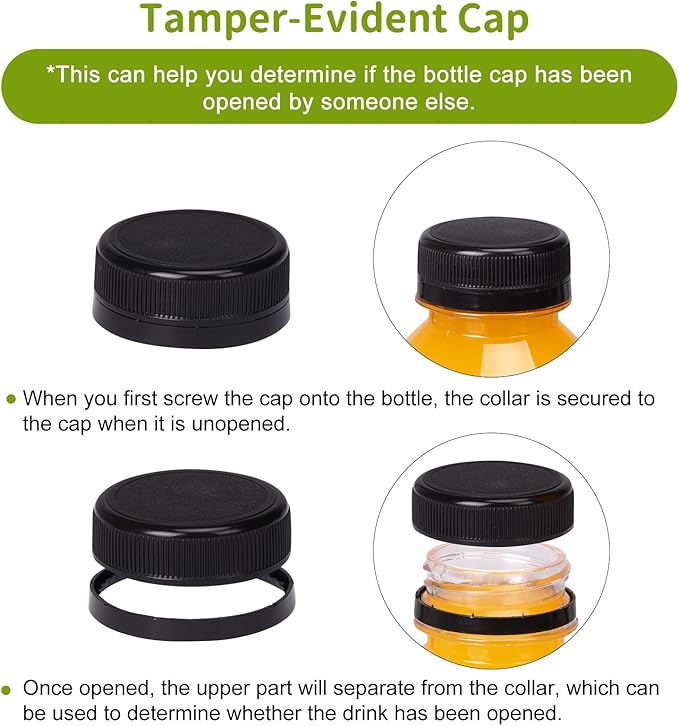 Moretoes 6pcs 12oz Plastic Juice Bottles with Caps, Clear Empty Reusable Water Bottles, Disposable Beverage Containers Bulk for Juicing Smoothies Turmeric Juice Milk and Other Beverages