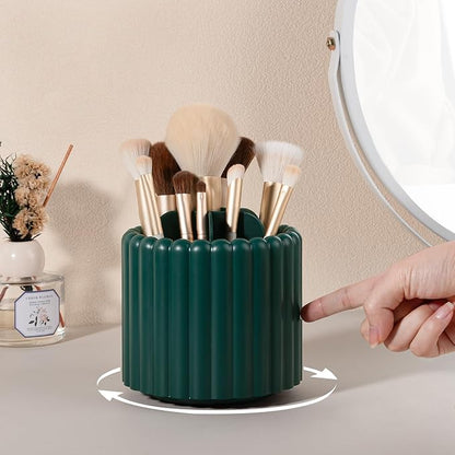 Anyoifax 360 Rotating Makeup Brush Holder 7 Slots Make Up Brush Organizer Removable Spinning Cosmetic Brushes Storage Pen Holder for Vanity, Dresser, Desk, Teal Green