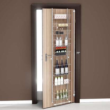Home-Complete Pantry Over The Door Spice and Jar Rack Organizer - Great Storage Space for Cabinets and Kitchen - Wall Mounted 8 Tier Shelves