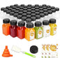 TOMNK 100pcs 4oz Juice Bottles, Reusable Small Shot Bottles with Lids, Labels, Funnel and Brush Beverage Containers for Juicing, Ginger Shots, Milk and Beverages