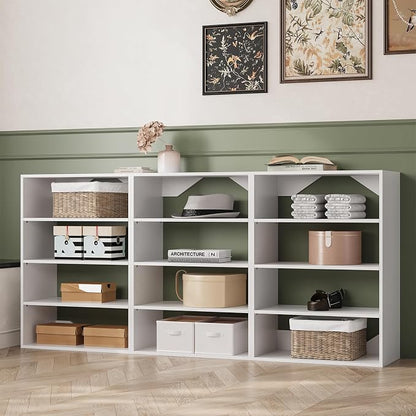 Short Tower Closet Unit, Modular Closet System, Wood Closet System Organizer with Storage for Walk In Closets, Clothing Rack Wardrobe Closet for Hanging Clothes, Bedroom, White, 19.5"W