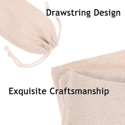BESTonZON Straw Carrying Case Cotton Linen Pouch with Drawstring Closure Portable Organizer for Reusable Straws Forks Spoons Storage Travel Bag