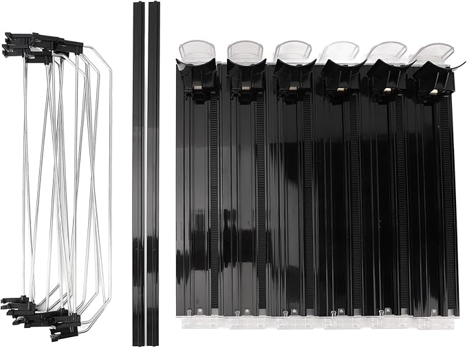 Soda Can Organizer, Automatic Pusher Glide Drink Dispenser for Fridge, Adjustable Width Beverage Holder, Storage 25 Cans 5 Row (Black)
