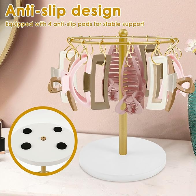 Claw Clip Holder Metal Hair Clip Organiser Space Saving Hair Accessories Display Stand Reusable Large Capacity Claw Clip Storage Rack for Living Room, Shop, Bedroom Vanity Table Beside Table