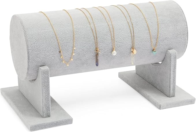 Juvale Velvet Headband Holder Stand - 12.2 x 6.5 x 6.7 Inches, Gray Velvet - Hair Accessories Organizer & Headband Rack - Bracelet Display & Jewelry Stand