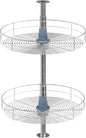 Dowell 18" Round Lazy Susan, 2 Shelves, Kitchen Wall Corner Cabinet Organizer (Chrome 4001 360D)