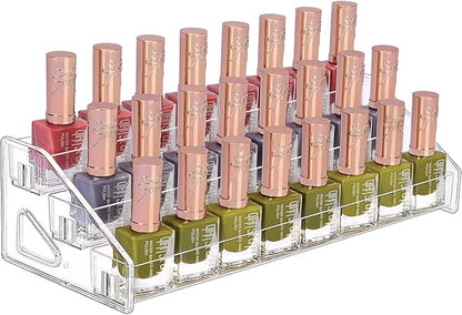 JessLab Nail Polish Organizer, 3-Tier Clear Acrylic Sunglass and Essential Oil Holder, Makeup Organizer for Bathroom Vanity Countertop
