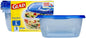 Glad GladWare Deep Dish Food Storage Containers with Lids, Large Rectangle BPA Free Plastic for Soups Salads and Meal Prep, Lock Tight Seal, Microwave Dishwasher Safe, 64 Oz, 3 Count