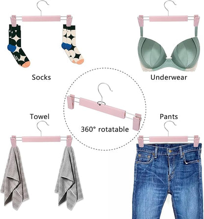 NORTHERN BROTHERS Pants Hangers with Clips Skirt Hangers for Women, Heavy Duty, Plastic Clip Hangers for Pants Clothes Trousers Shorts (30pack, Pink)