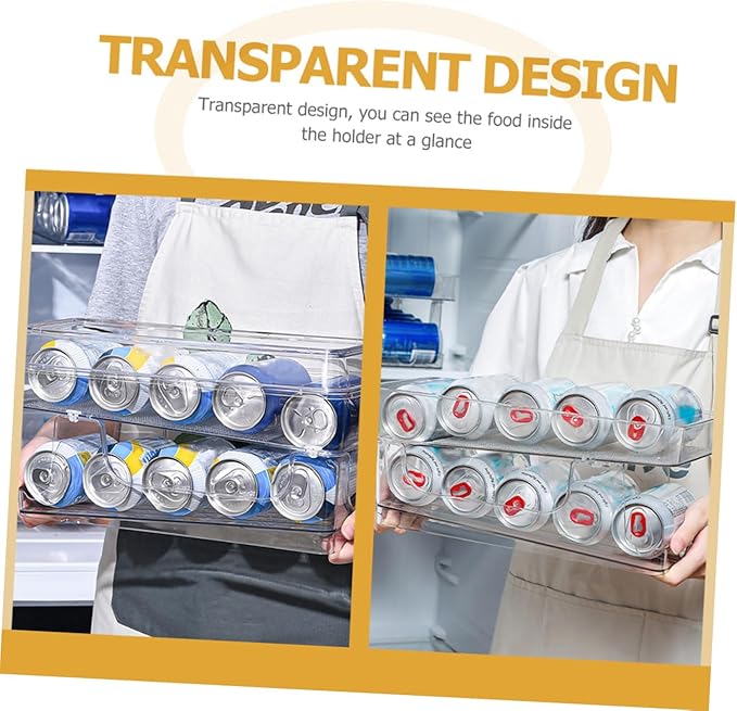 Double Storage Box Can Organizer for Fridge Beverage Organizer Soda Holder Household Soda Holder Can Accessory