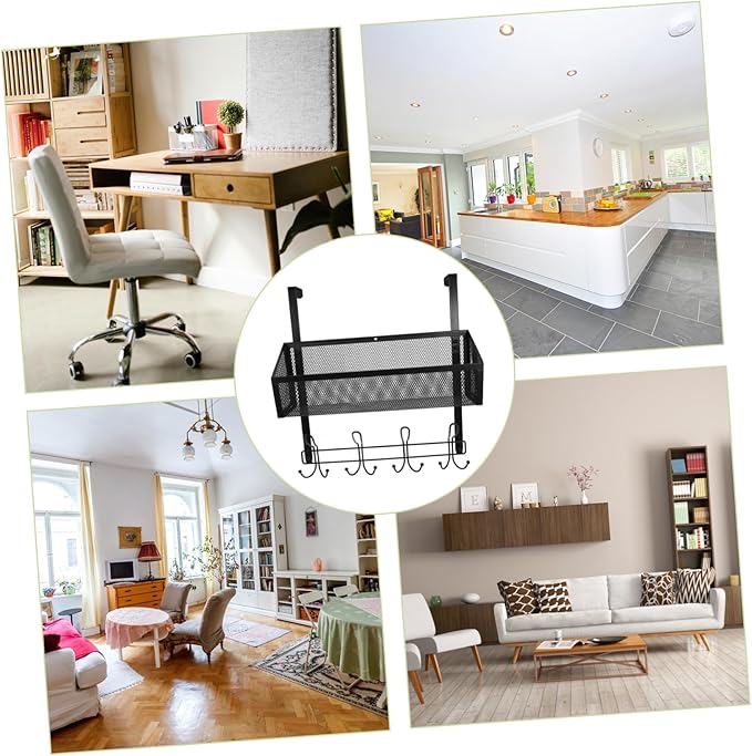 MAGICLULU Door Storage Organizer with Hooks Multi-Layer Mesh Basket Rack for Bathroom Kitchen and Bedroom Waterproof Design Easy Installation Space-Saving Solution