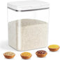 TBMAXS Rice Storage Container - 5.8 Qt | 11 Lbs Crystal-Clear Plastic Food Storage Container Bin with Pop-up Lid for Rice Flour Sugar, Dry Food Holder for Kitchen Pantry Organization and Storage