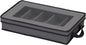 Household Essentials Windowed Flatware Storage Chest, 5 Compartment Storage with Serving Utensil Pouch, Removable Lid, Stackable, Foldable, Gray