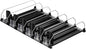 uxcell 6pcs Soda Can Organizer for Refrigerator, Self-Pushing Drink Organizer for Fridge, Width Adjustable Drink Dispenser Beverage Pusher For Pantry Vending Machine, Black