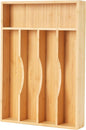 Upassion Bamboo Kitchen Drawer Organizer, 9 Inch Silverware Utensil Holder for Samll Drawer, Narrow Silverware Organizer for Cutlery Knives