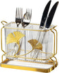 2-Compartment Transparent Silverware Organizer, Drip Tray, Suspended Utensil Caddy for Forks, Spoons, Knives, Elegant Cutlery Holder for Kitchen Countertop, Party Use