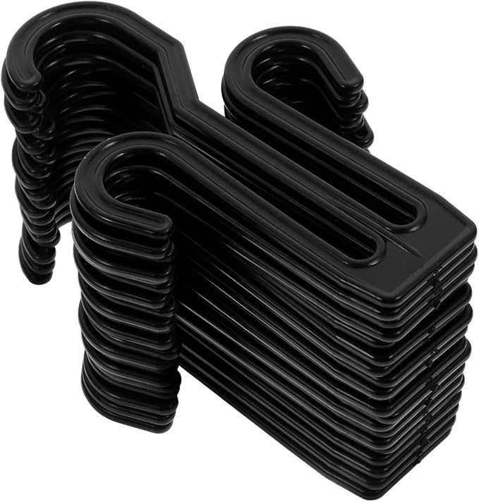 Veemoon 20pcs Black Shoe Hooks Slipper Organizer Slipper Drying Rack for Door Hanging Storage Thickened Sturdy Shoe Holders for Home Closet Storage