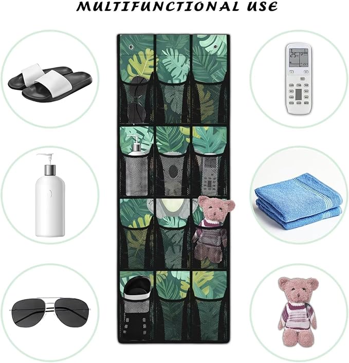 Cute Koala Door Hanger Organizer 12 Pockets Shoe Holder Hanger for Living Room Green Over The Door Shoe Organizer Space Saving Wall Hanging Storage for Bedroom