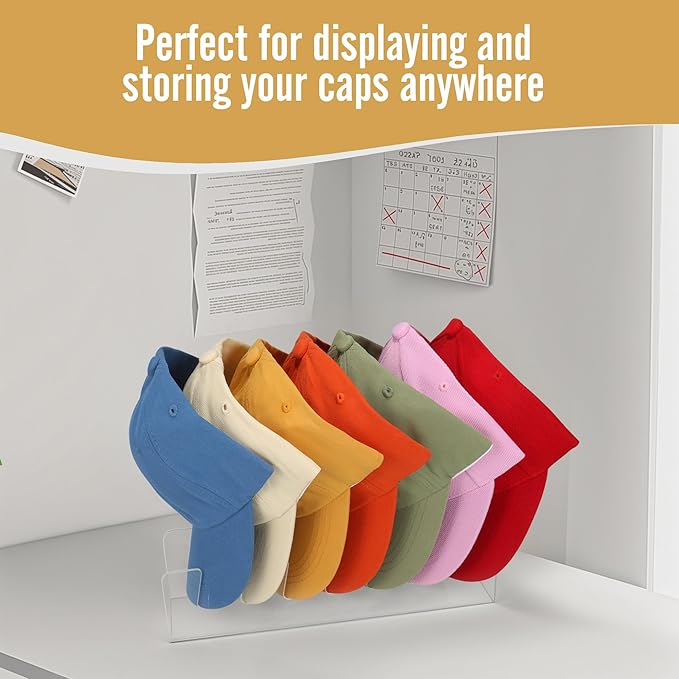Hat Stand for Baseball Caps Display and Organizer, 2Pack Acrylic Hat Organizer for Closet, Hat Racks Storage for Bedroom, Dresser (Square), clear