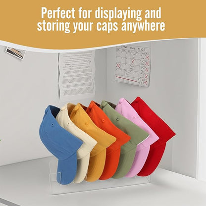 Hat Stand for Baseball Caps Display and Organizer, 2Pack Acrylic Hat Organizer for Closet, Hat Racks Storage for Bedroom, Dresser (Square), clear