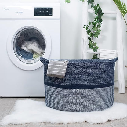 R RUNKA Extra Large Storage Basket - Soft Woven Organizer, 22" x 14"