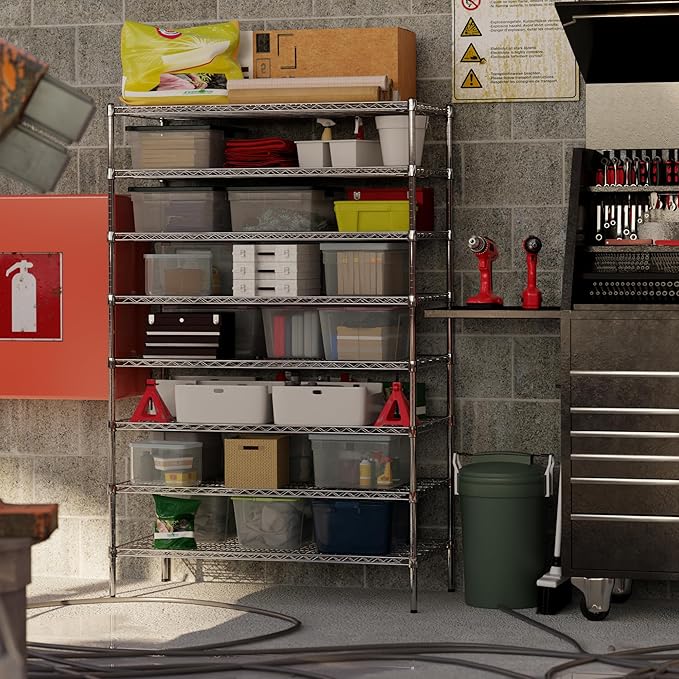24" Deep x 48" Wide x 74" Height Wire Shelving Kit | 8-Tier | NSF Commercial Storage Rack Unit