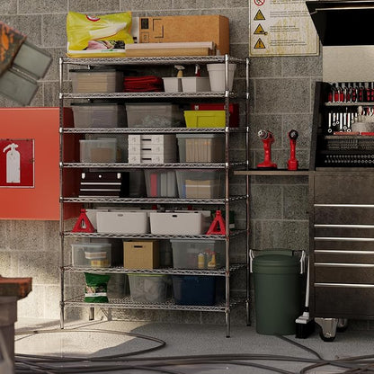 24" Deep x 48" Wide x 74" Height Wire Shelving Kit | 8-Tier | NSF Commercial Storage Rack Unit
