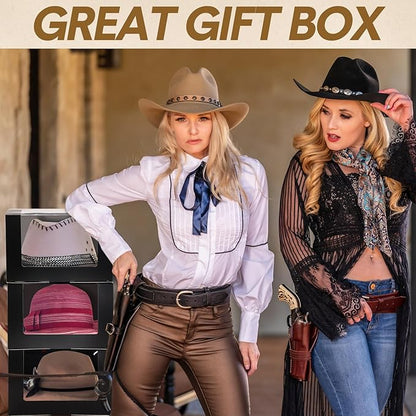 Gilprop 20 Pcs Hat Boxes for Men Black Gift Boxes with Window Display Box for Hat Storage Container for Baseball Caps, Dad Hat, Billed Cap, Snapbacks, Paper Fold Box Packing Box 8.1 x 8.1 x 5.1