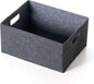 Self-supporting collapsible felt storage basket in darkgrey for storaging and sorting of clothes, toys and office files