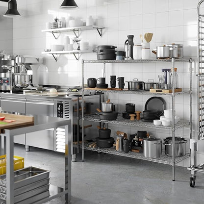 21" Deep x 54" Wide x 54" Height Wire Shelving Kit | 4-Tier | NSF Commercial Storage Rack Unit