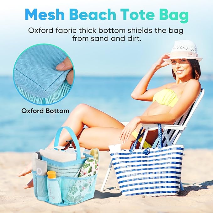 EUDELE 2 Pack Mesh Shower Caddy Portable for College Dorm Room Essentials, Shower Caddy Dorm with 8-Pocket Large Capacity,Shower Bag for Beach,Swimming,Gym